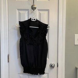 Forever 21 Black Ruffled Blouse